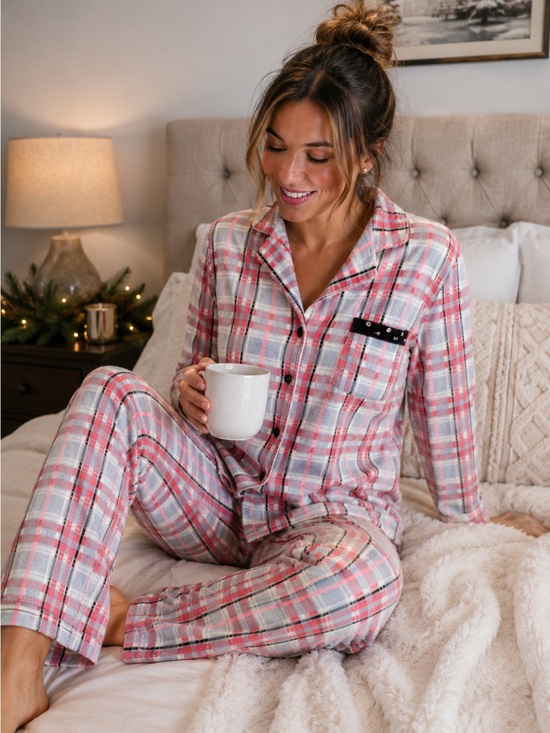 Ellen Tracy Other - ELLEN TRACY soft fleece plaid PJ pajama set, S.